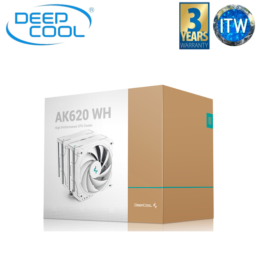 [R-AK620-WHNNMT-G-1] DeepCool AK620 White 120mm High-Performance Dual Tower CPU Cooler (R-AK620-WHNNMT-G-1)