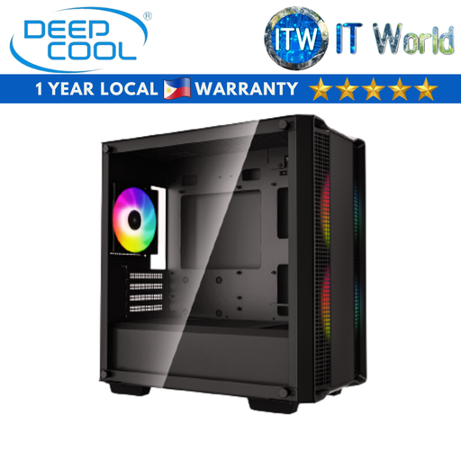 [R-CC360-BKAPM3-G-1] ITW | Deepcool CC360 ARGB micro-ATX Tempered Glass PC Case (Black | White) (Black)