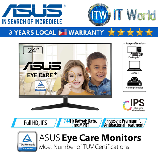 [VY249HGE] ASUS VY249HGE 24&quot; (1920 x 1080 FHD) / 144Hz / IPS / 1ms Flicker-free Gaming Monitor (VY249HGE)