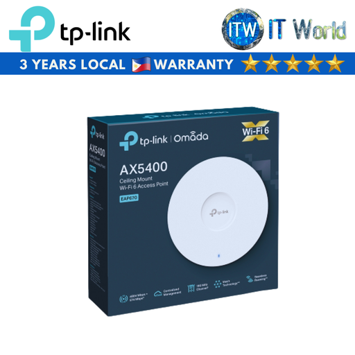 [EAP670] TP-Link AX5400 Ceiling Mount Wifi 6 Network Access Point (EAP670)