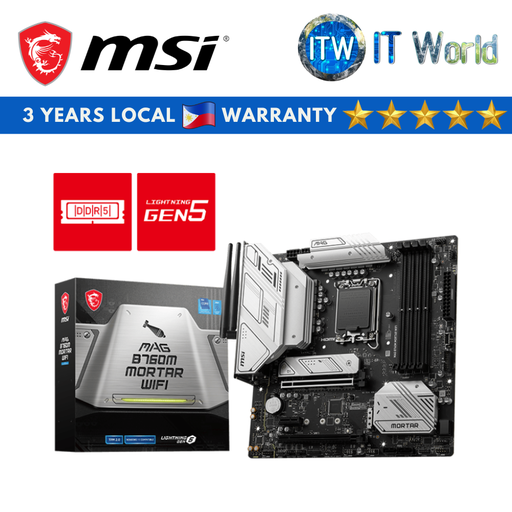 [MAG B760M MORTAR WIFI] MSI Mag B760M Mortar Wifi micro-ATX LGA1700 DDR5 Motherboard