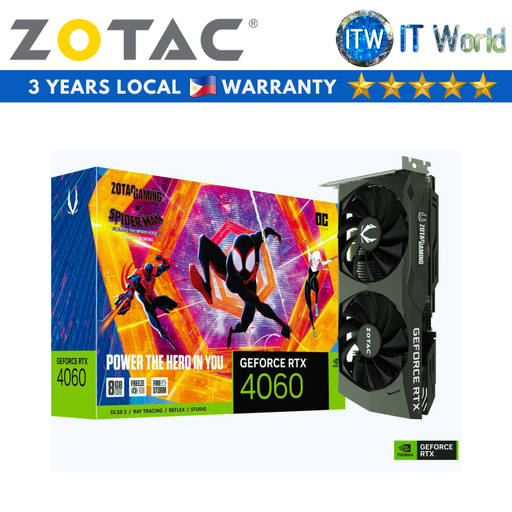 [ZT-D40600P-10SMP] ITW | Zotac Gaming Geforce RTX 4060 8GB GDDR6 OC Spider-Man Graphics Card (ZT-D40600P-10SMP)