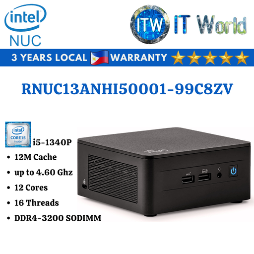 [RNUC13ANHI50001-99C8ZV] Intel NUC i5-1340P Barebone System Arena Canyon (RNUC13ANHI50001-99C8ZV)