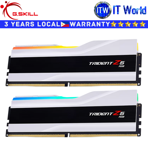 [F5-6000J3636F16GX2-TZ5RW] G.Skill DDR5 RAM 32GB (16GBx2) 6000Mhz Trident Z5 RGB Unbuffered (F5-6000J3636F16GX2-TZ5RW)