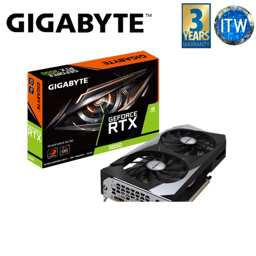 [GV-N3050WF2OC-8GD] Gigabyte GeForce RTX 3050 Windforce OC 8GB GDDR6 Graphics Card (GV-N3050WF2OC-8GD)