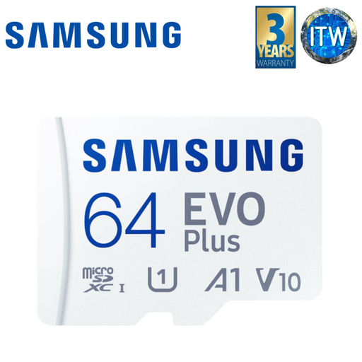 [MB-MC64KA/APC] Samsung EVO Plus 64GB V5 NAND Class 10 microSD Card w/ Adapter (MB-MC64KA/APC)