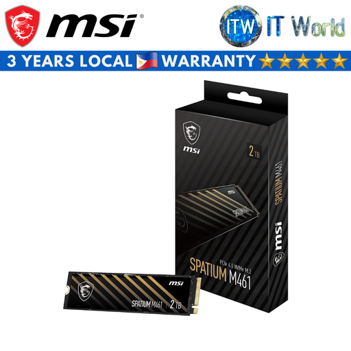 [SPATIUM M461 2TB] MSI Spatium M461 PCIe 4.0 NVMe M.2 Internal SSD (2TB)
