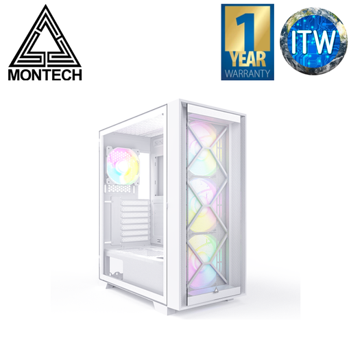 [A1000P-White] Montech Air 1000 Premium White Tempered Glass PC Case