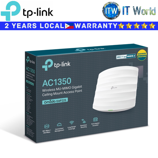 [EAP225] TP-Link WirelessAccess Point EAP225 AC1350 MU-MIMO Gigabit Ceiling Mount