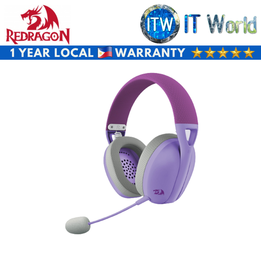 [REDRAGON H848 IRE PRO PURPLE-GRAY] Redragon H848 Ire Pro 7.1 Surround Sound Wireless Gaming Headset (Pink-Gray/Purple-Gray) (Purple-Gray)