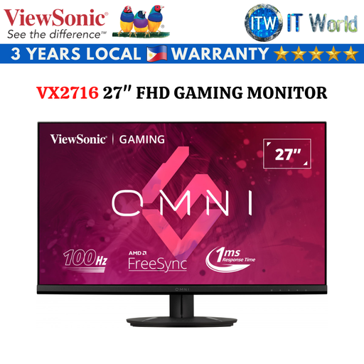 [VX2716] Viewsonic VX2716 / 27&quot; FHD / 100Hz / IPS / 1ms / Flicker-free / FreeSync Gaming Monitor