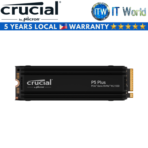 [CT1000P5PSSD5] Crucial P5 Plus 1TB/2TB M.2 2280 PCIe Gen4 NVMe Internal SSD with Heatsink (1TB)