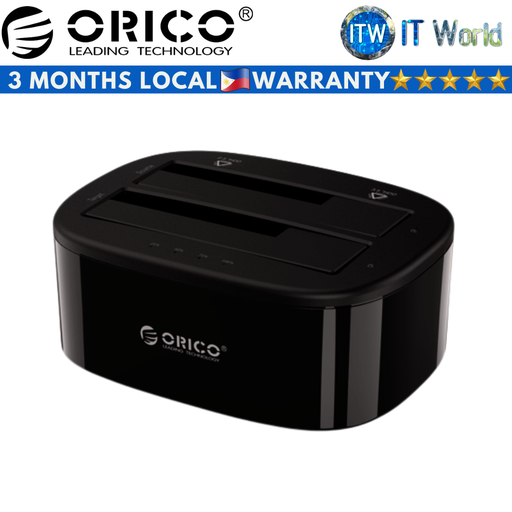 [6228US3-C-US-BK-BP] Orico 6228US3-C-US-BK-BP 2.5&quot; / 3.5&quot; 2-Bay USB3.0 1 to 1 Clone Hard Drive Dock - Black (6228US3-C-US