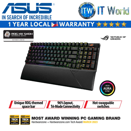 [X901 NX Snow Switch] ASUS ROG Strix Scope II 96 Wireless Mechanical Gaming Keyboard (NX Snow Switch)