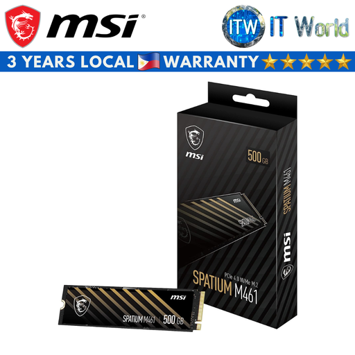 [SPATIUM M461 500GB] MSI Spatium M461 PCIe 4.0 NVMe M.2 Internal SSD (500GB)