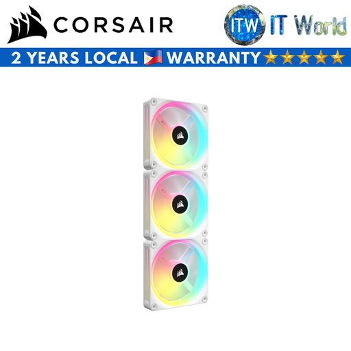 [CS-CO-9051006-WW] Corsair iCUE Link QX120 RGB 120mm Magnetic Dome RGB Fan - Triple Fan Kit (Black / White) (White) (White)