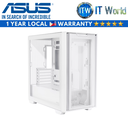 ASUS A21 micro-ATX Tempered Glass Gaming PC Case (White)