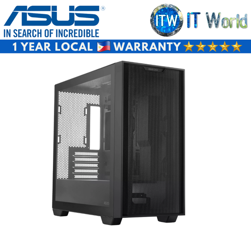 [ASUS A21 BLACK] ASUS A21 micro-ATX Tempered Glass Gaming PC Case (Black) (Black)