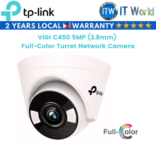 [VIGI C450] TP-Link VIGI C450 5MP (2.8mm) Full-Color Turret Network Camera