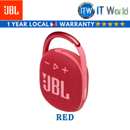 [HARMAN JBL CLIP 4 RED] JBL Clip 4 Ultra-Portable Waterproof Speaker (Red) (Red)