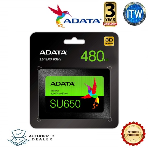 [AD-ASU650SS-480GT-R] Adata Ultimate SU650 2.5 3D NAND Internal SSD (240GB | 480GB | 512GB) (480GB) (Black, 480GB)