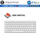 Keychron K3 Pro QMK/VIA Hot-Swappable RGB Backlit Wireless Keyboard - White (Red Switch)