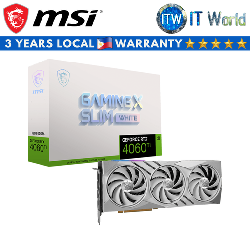 [RTX 4060 TI GAMING X SLIM WHITE 16G] MSI Geforce RTX 4060 Ti Gaming X Slim White 16GB GDDR6 Graphic Card