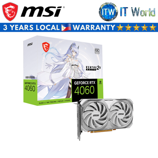 [RTX 4060 VENTUS 2X WHITE 8G OC VTS] MSI Geforce RTX 4060 Ventus 2X White 8GB GDDR6 OC VTS Graphic Card