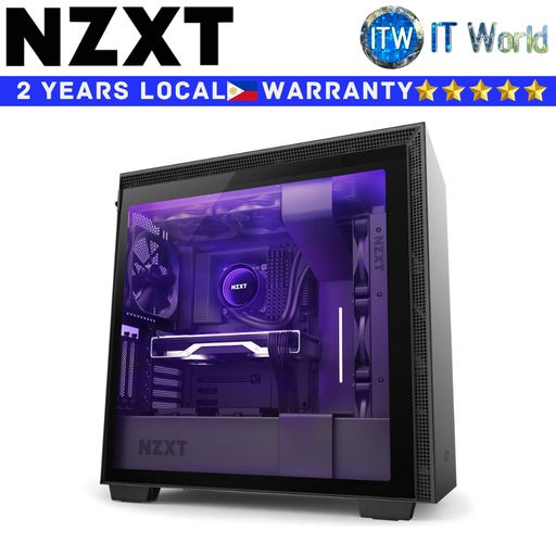 [H710i-B1] NZXT Computer PC Case Mid Tower H710i Matte Black with RGB (CA-H710i-B1) (Matte Black)