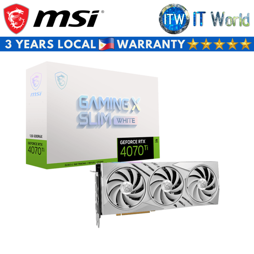 [RTX 4070 TI GAMING X SLIM WHITE 12G] MSI Geforce RTX 4070 Ti Gaming X Slim White 12GB GDDR6X Graphic Card