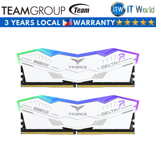 [FF8D532G6000HC38ADC01] Teamgroup DELTAα RGB White Heatsink 32GB (2x16GB) DDR5-6000Mhz Gaming RAM (FF8D532G6000HC38ADC01)