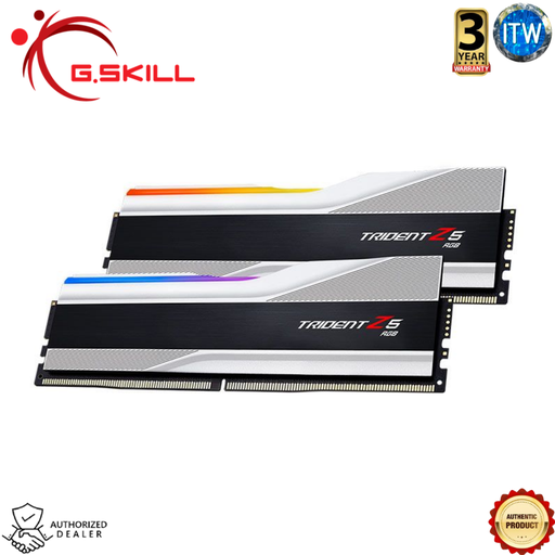 [F5-6000J4040F16GX2-TZ5RS] Gskill Trident Z5 RGB 32GB (2x16GB) DDR5-6000mhz CL40 1.35V Ram Silver (F5-6000J4040F16GX2-TZ5RS)