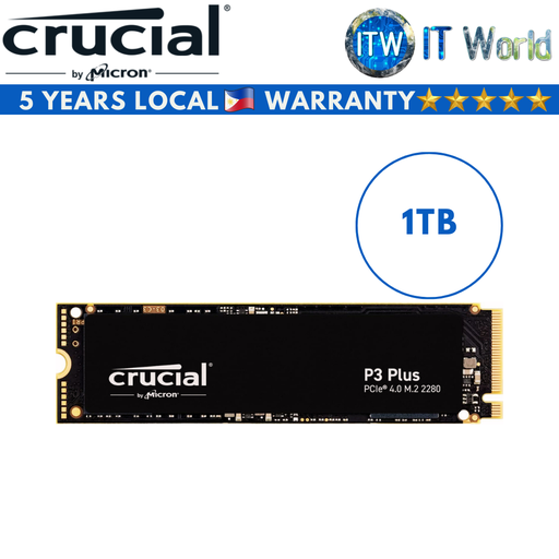 [CT1000P3PSSD8] Crucial P3 Plus PCIe M.2 2280 NVMe Internal SSD (1TB) (1TB)