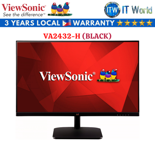 [VA2432-H (Black)] Viewsonic VA2432-H 24&quot; 1920x1080 (FHD), 100Hz, IPS, 1ms Flicker-free Monitor with Frameless Design (Black) (VA2432-H (Black))