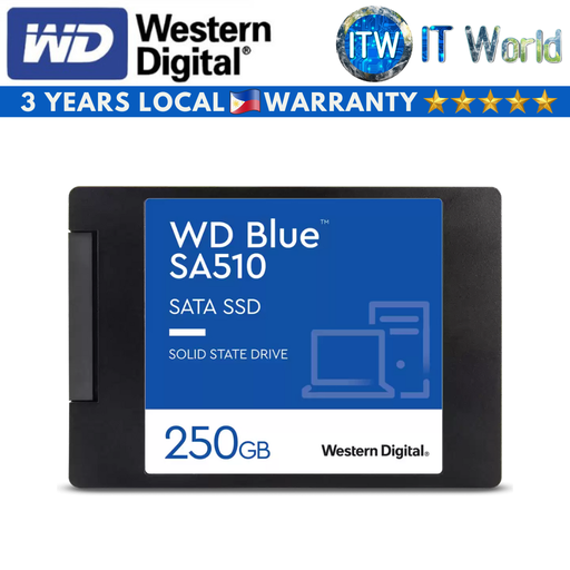 [WDS250G3B0A] Western Digital Blue SA510 250GB 2.5&quot; SATA Internal SSD (WD Blue SA510 250GB)