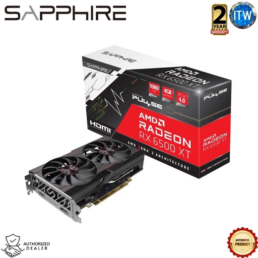 [SPR-11314-01-20G] Sapphire Pulse Radeon RX 6500 XT 4GB GDDR6 Graphic Card (SPR-11314-01-20G) (Black, 2TB)