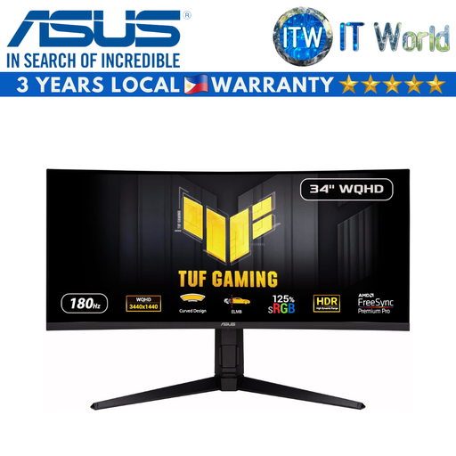 [VG34VQL3A] ASUS TUF Gaming VG34VQL3A - 34&quot; (WQHD) / 180Hz / VA / 1ms (GTG) 1500R Curved Gaming Monitor