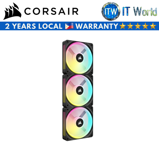[CS-CO-9051002-WW] Corsair iCUE Link QX120 RGB 120mm Magnetic Dome RGB Fan - Triple Fan Kit (Black / White) (Black)