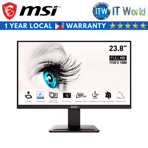 [MSI MP2412] MSI Pro MP2412 - 24&quot; (1920 x 1080 FHD) / 100Hz / VA / 1ms MPRT (4ms GTG) / Frameless Monitor