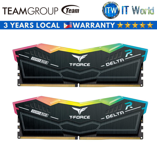 [FF3D532G6000HC30DC01] Teamgroup T-Force Delta RGB 32GB (2 x 16GB) DDR5-6000 CL30 Memory RAM (Black)
