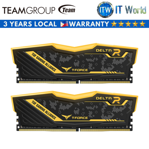 [TF9D416G3600HC18JDC01 (black)] Teamgroup T-Force Delta TUF Gaming Alliance RGB 16GB(2x8GB) PC4-28800 DDR4 Desktop Memory (Black)