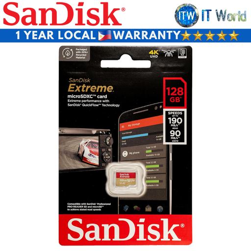 [SDSQXAA-128G-GN6MN] SanDisk Extreme microSDXC Memory Card 128GB (SDSQXAA-128G-GN6MN) (128GB)