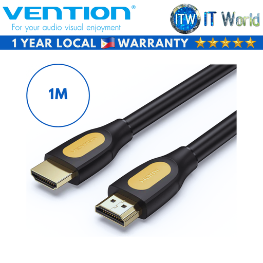 [ALIBF] Vention HDMI-A Male to Male 4K HD Cable PVC Type Black/Yellow (1M) (1M)