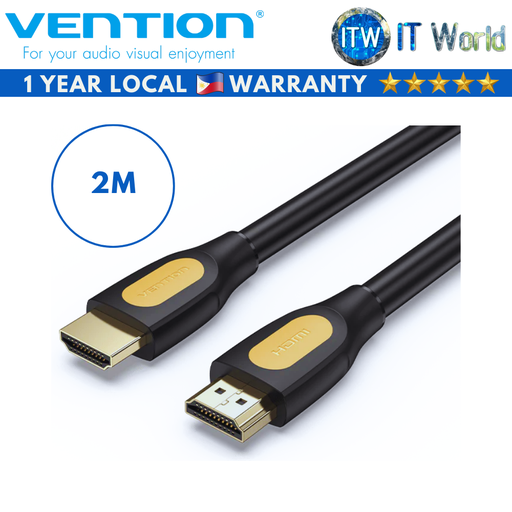 [ALIBH] Vention HDMI-A Male to Male 4K HD Cable PVC Type Black/Yellow (2M) (2M)