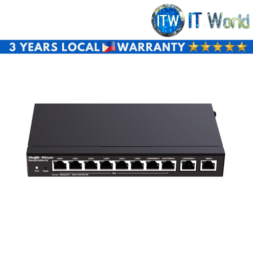 [RG-EG310GH-P-E] Ruijie Reyee RG-EG310GH-P-E 10-Port High-Performance Cloud Managed PoE Office Router