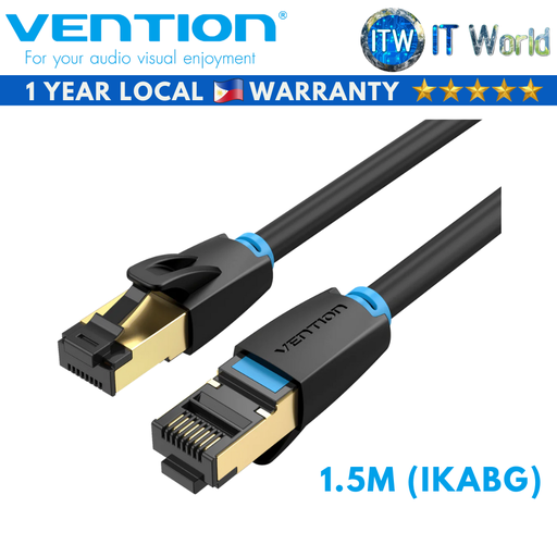 [IKABG] Vention Cat.8 SFTP Patch Cable Black (1.5M) (1.5M)