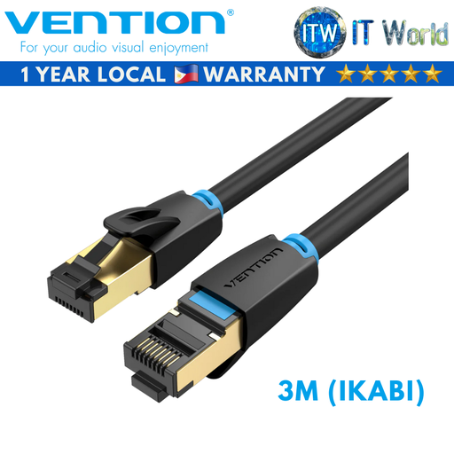 [IKABI] Vention Cat.8 SFTP Patch Cable Black (3M) (3M)
