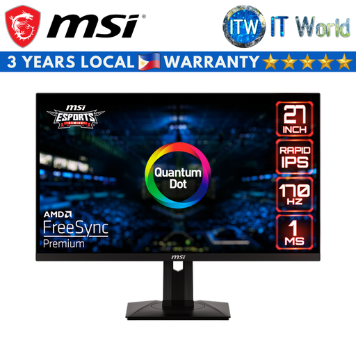 [G274QPF QD] MSI G274QPF-QD / 27&quot; (2560 x 1440 WQHD) / 170Hz / Rapid IPS / 1ms (GTG) Gaming Monitor