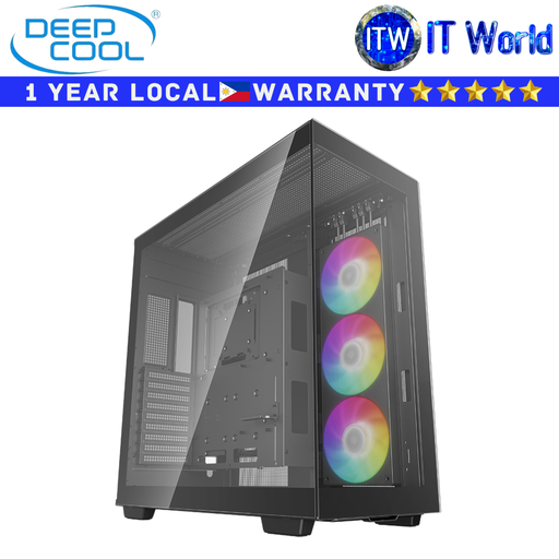 [R-CH780-BKADE41-G-1] Deepcool Computer PC Case CH780 Panoramic Glass-Dual Chamber Tempered Glass (Black) (Black)