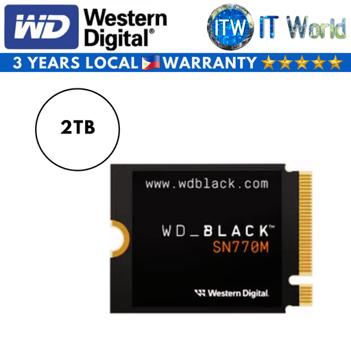 [WDS200T3X0G] Western Digital SN770M Black M.2 2230 NVMe PCIe Gen4x4 Internal SSD (2TB) (2TB)